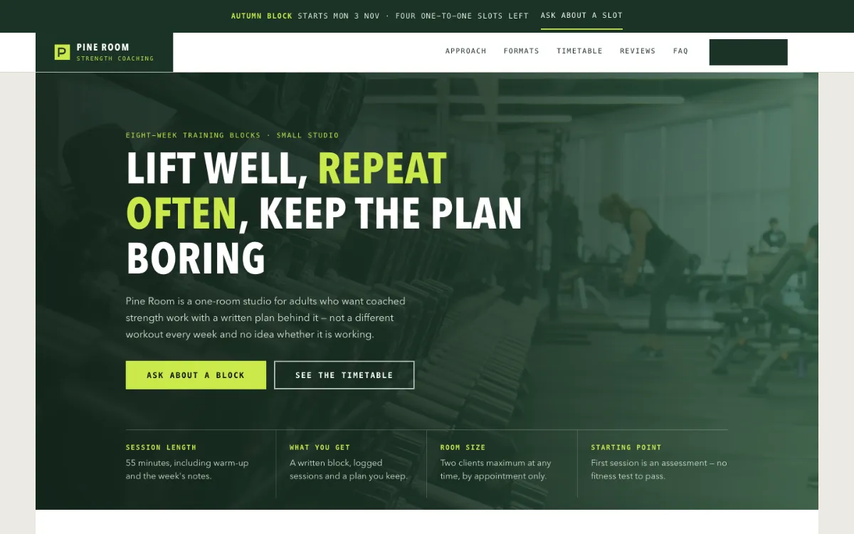 Pine Room Personal Trainer