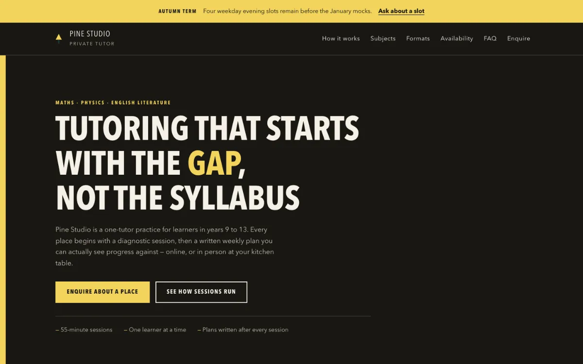 Pine Studio Private Tutor