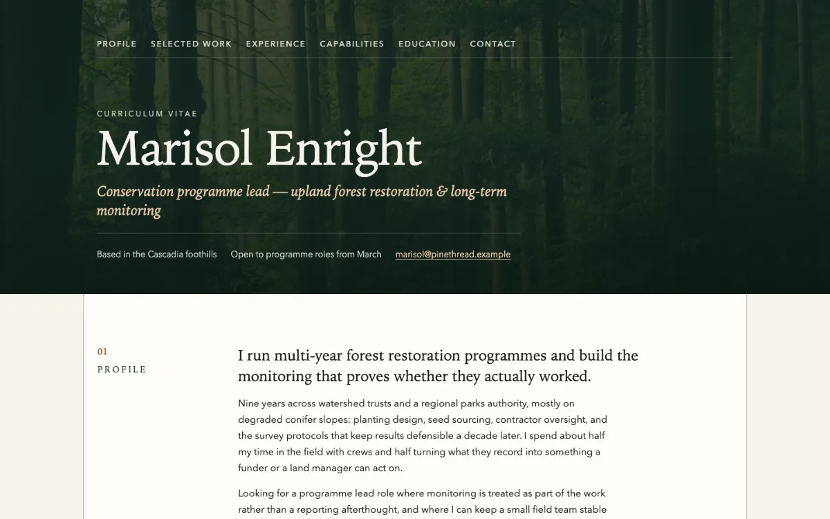 Pine Thread Resume
