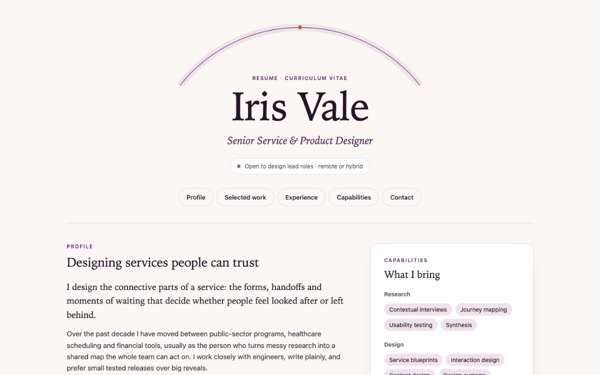 Plum Arc Resume