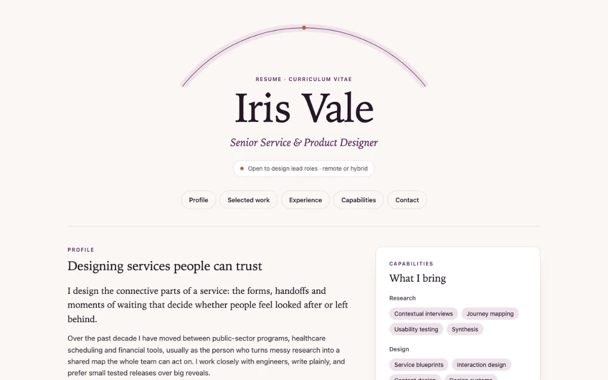 Plum Arc Resume