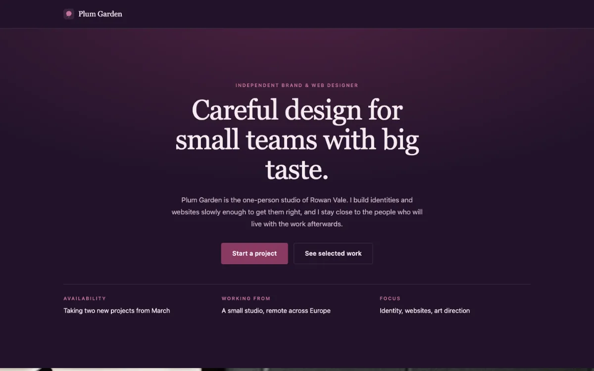 Plum Garden Freelancer