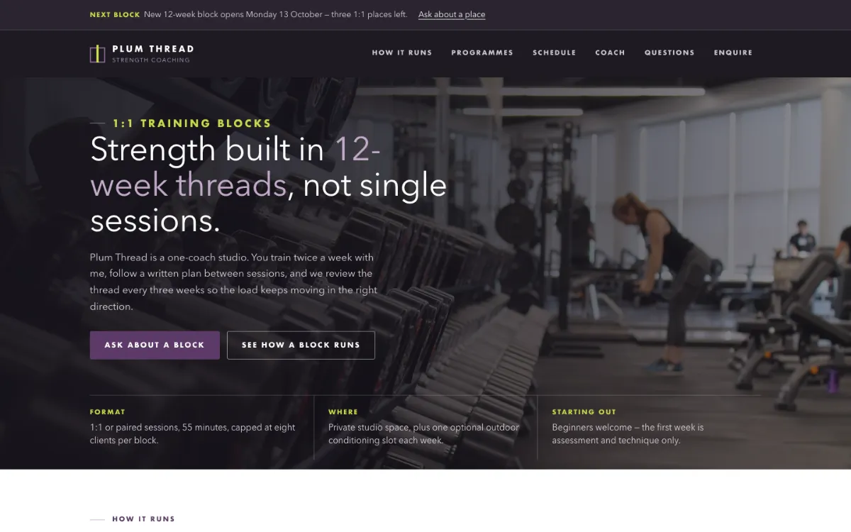 Plum Thread Personal Trainer
