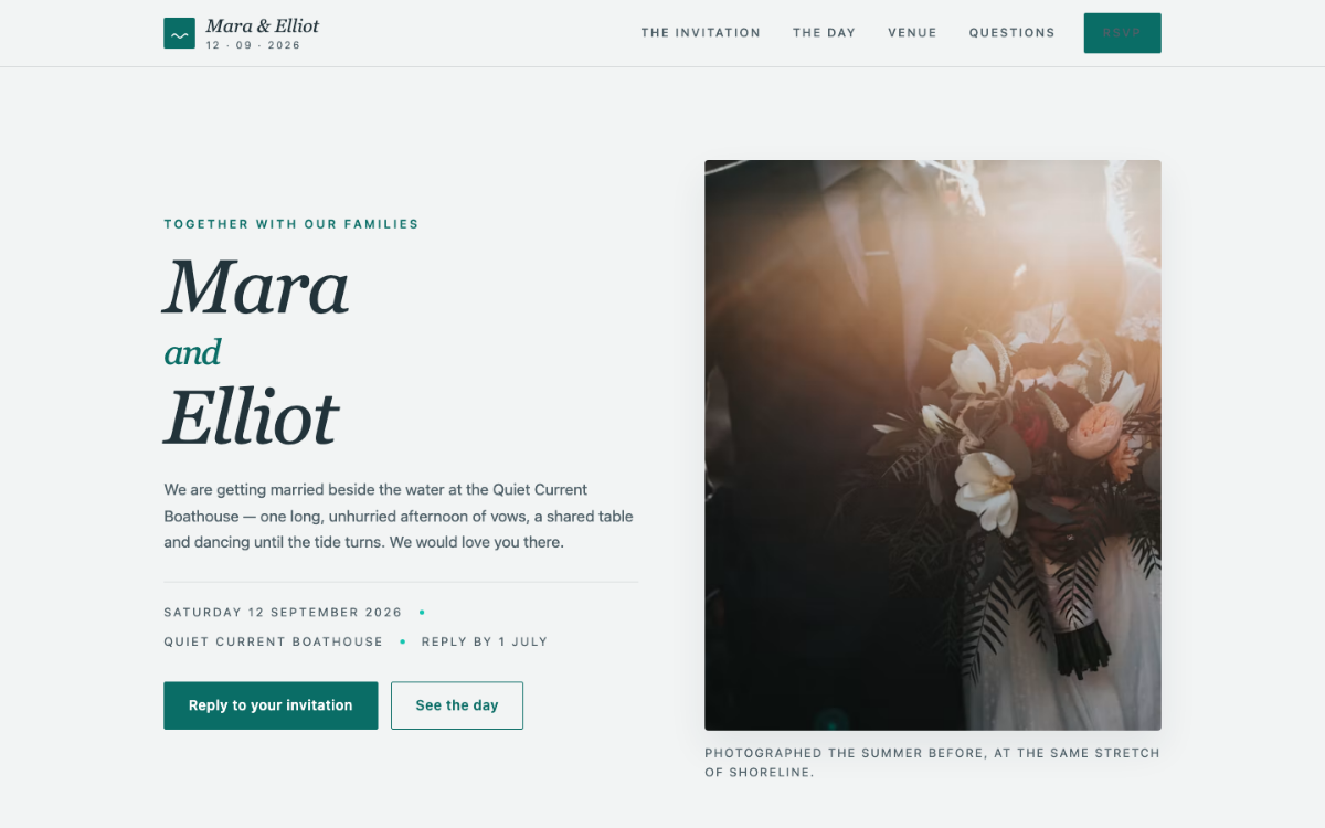 Quiet Current Wedding