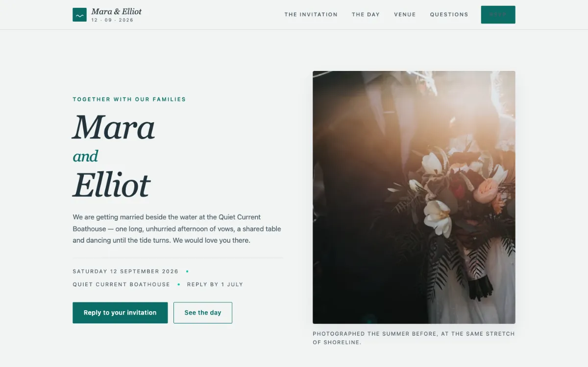 Quiet Current Wedding