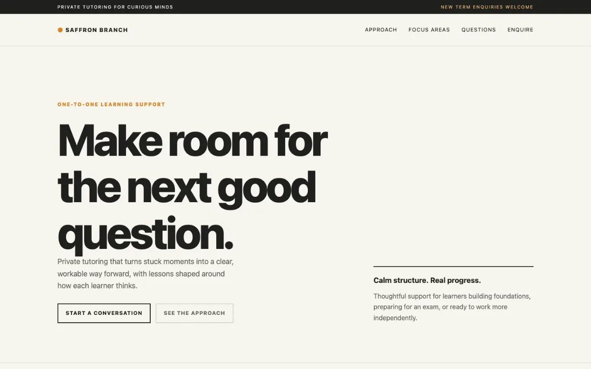 Saffron Branch Private Tutor