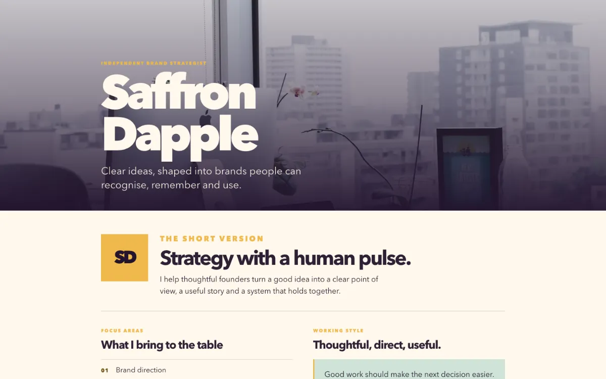 Saffron Dapple Digital Business Card