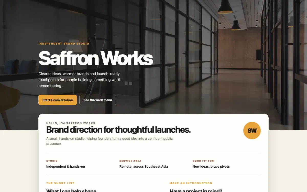 Saffron Works Digital Business Card