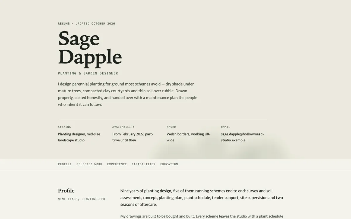 Sage Dapple Resume