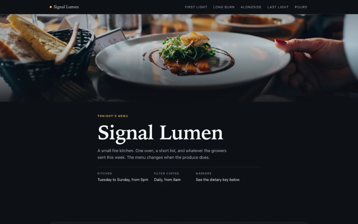Signal Lumen Menu With Qr