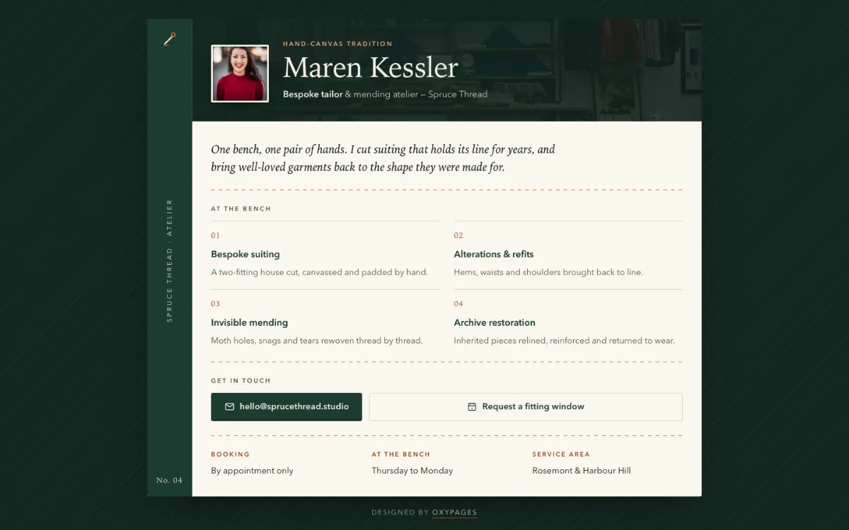 Spruce Thread Digital Business Card