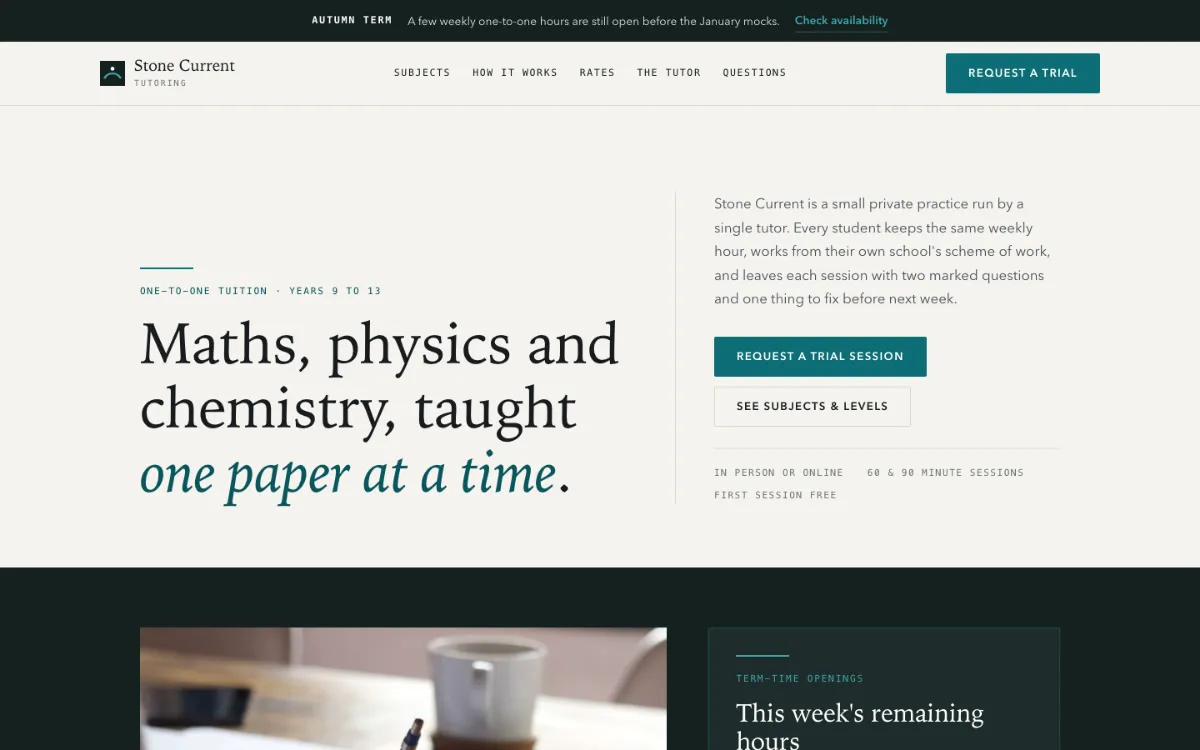 Stone Current Private Tutor