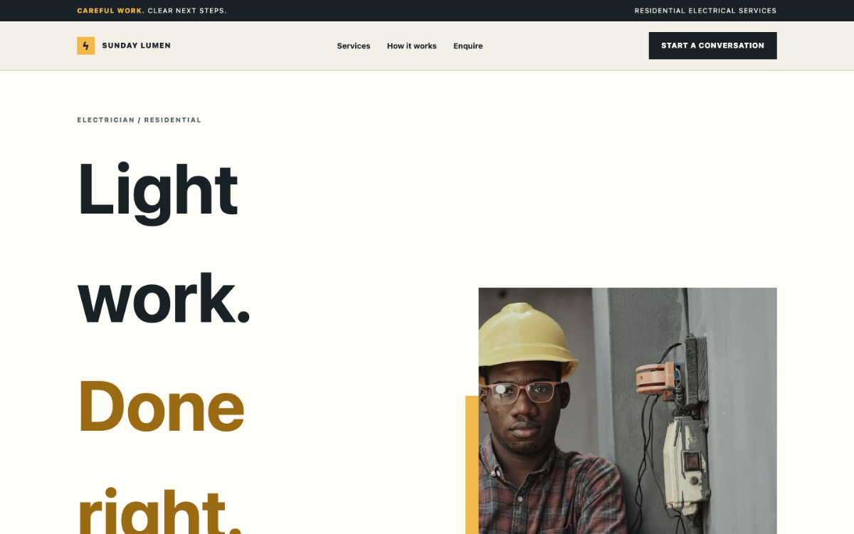 Sunday Lumen Electrician