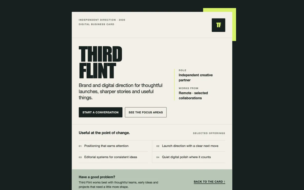 Third Flint Digital Business Card