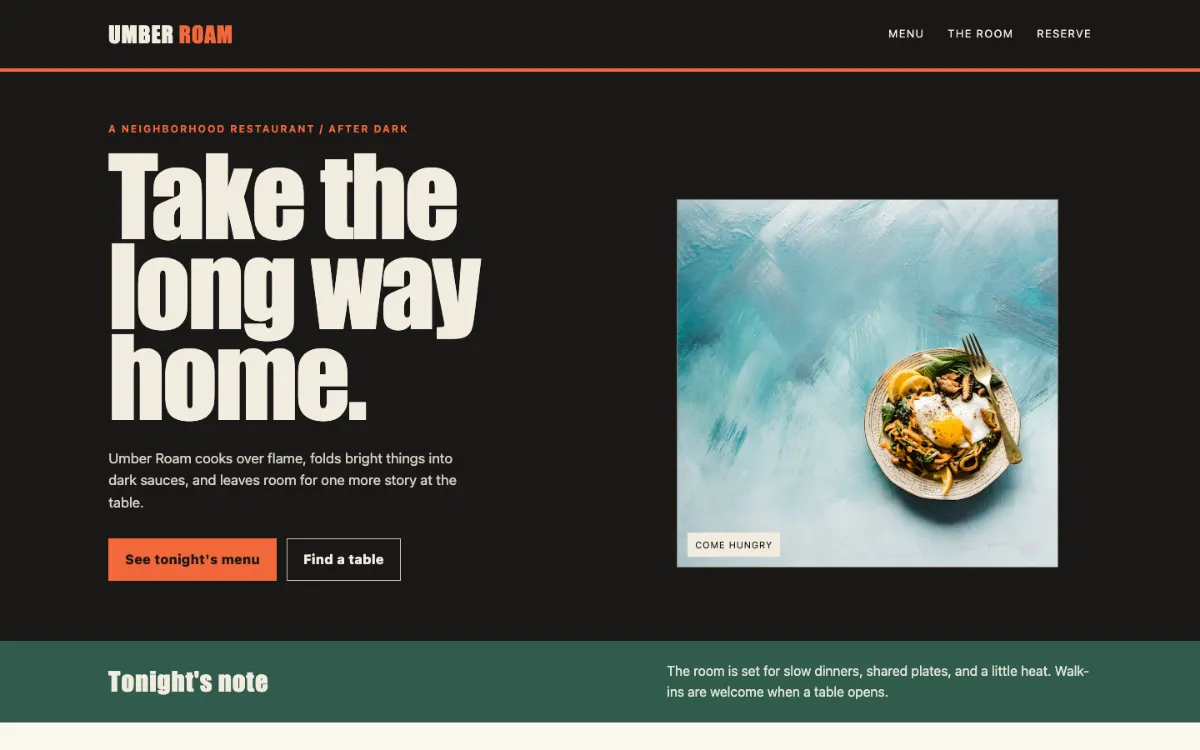 Umber Roam Restaurant