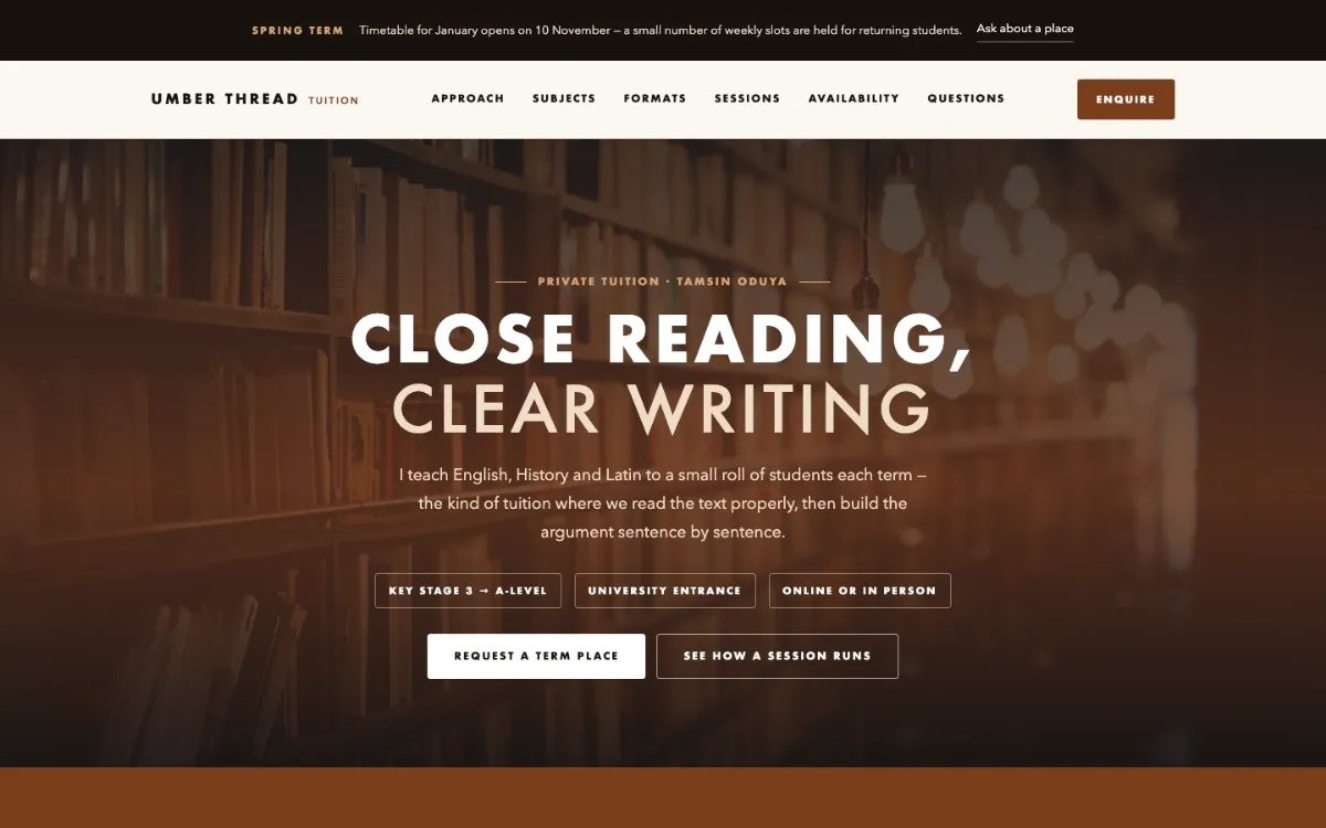 Umber Thread Private Tutor