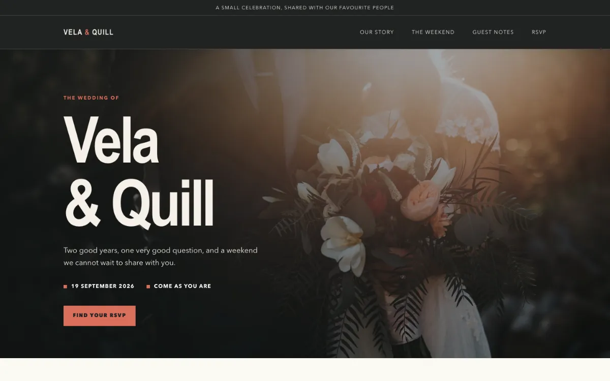 Vela Quill Wedding