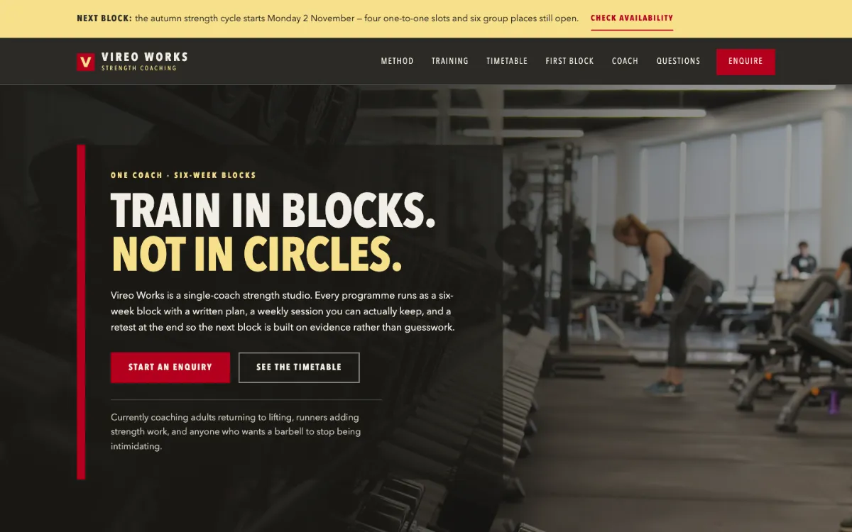 Vireo Works Personal Trainer
