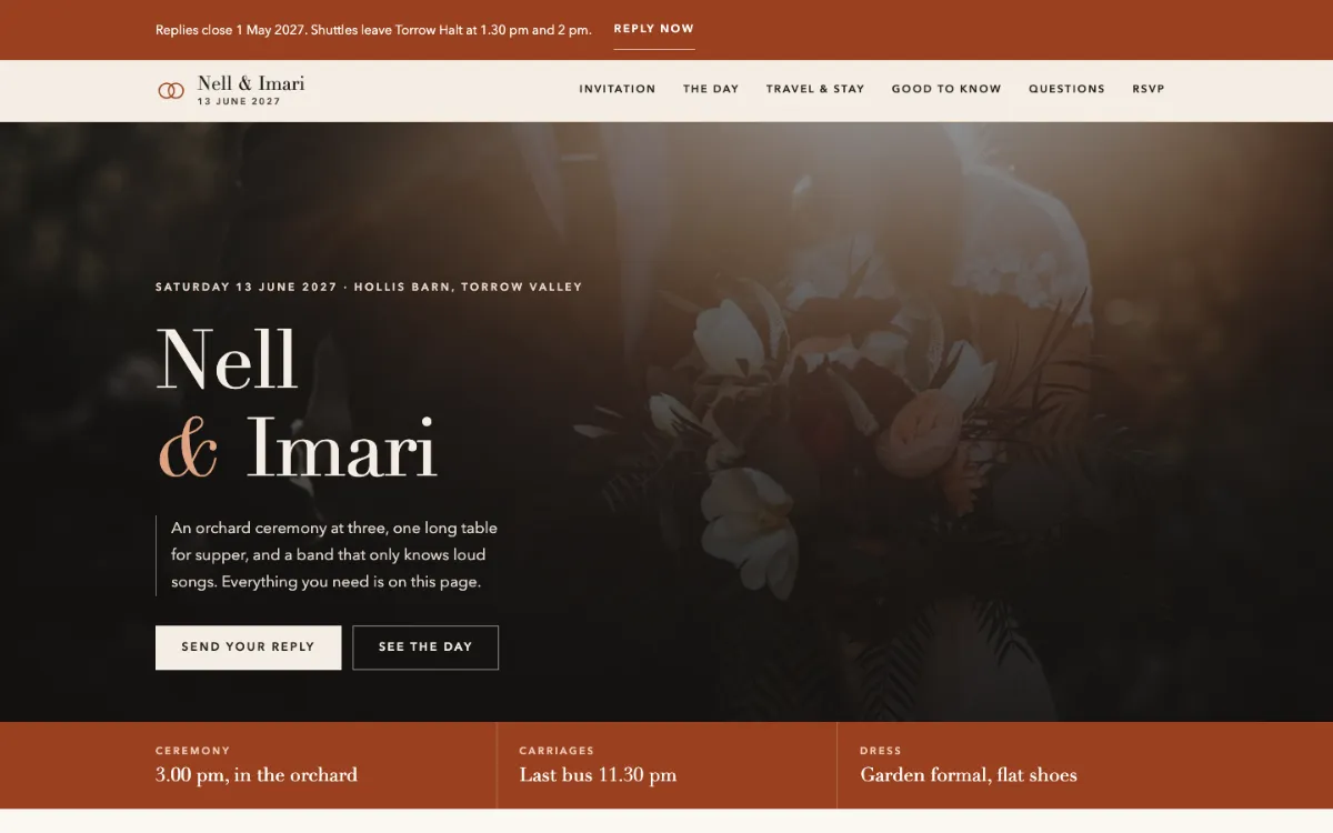 Warm Roam Wedding