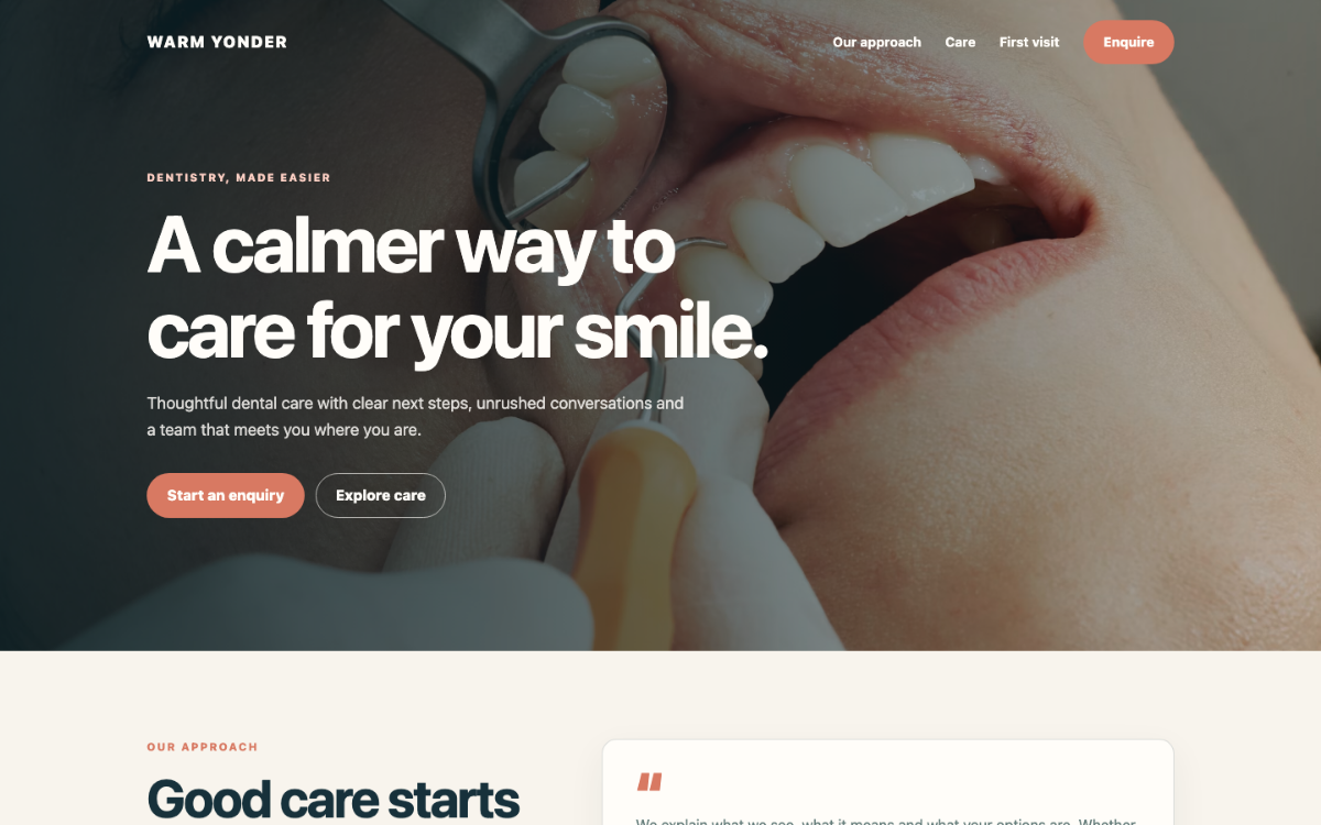 Warm Yonder Dentist