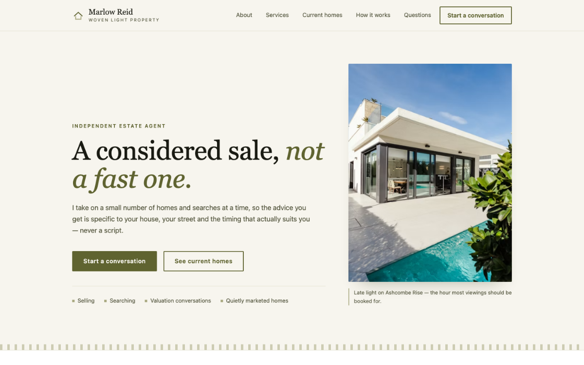 Woven Light Real Estate Agent