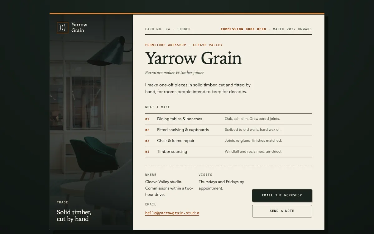 Yarrow Grain Digital Business Card