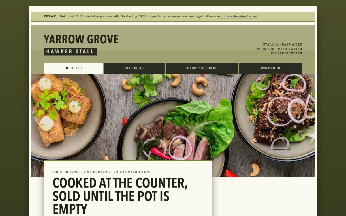 Yarrow Grove Hawker Stall