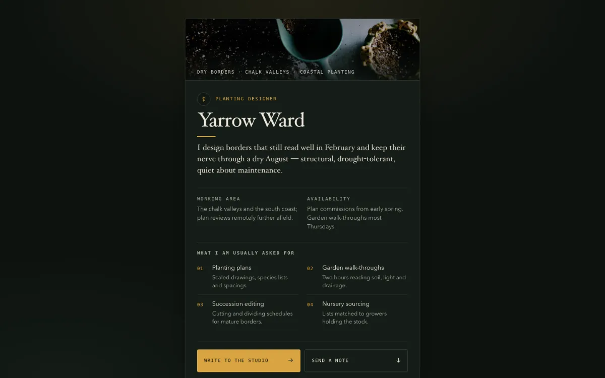 Yarrow Ward Digital Business Card